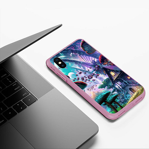 Чехол iPhone XS Max матовый FantasyFish / 3D-Розовый – фото 3