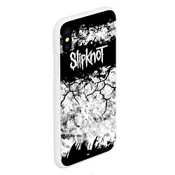 Чехол iPhone XS Max матовый Надпись Слипкнот Рок Группа ЧБ Slipknot, цвет: 3D-белый — фото 2