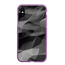 Чехол iPhone XS Max матовый Чб абстракция, цвет: 3D-фиолетовый