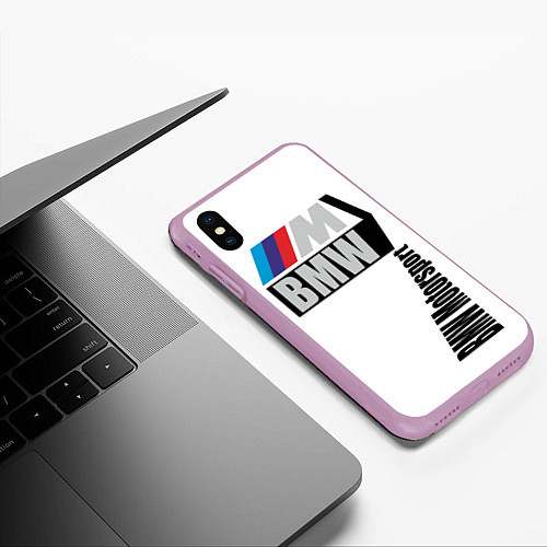 Чехол iPhone XS Max матовый BMW Motorsport / 3D-Сиреневый – фото 3