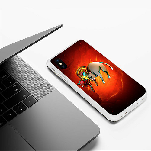 Чехол iPhone XS Max матовый Cat 5050 / 3D-Белый – фото 3