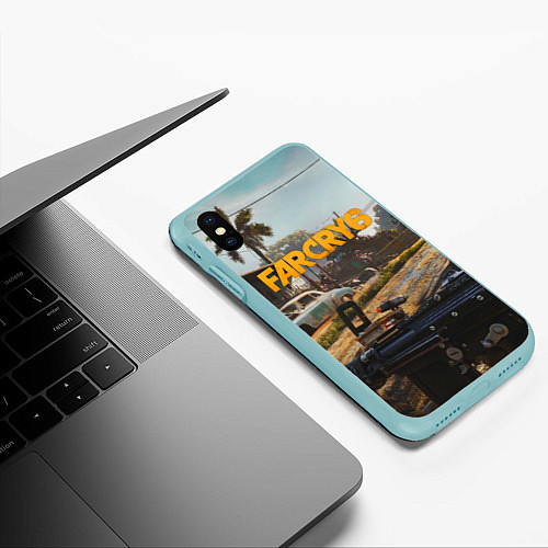 Чехол iPhone XS Max матовый Far Cry 6 game art / 3D-Мятный – фото 3