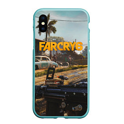 Чехол iPhone XS Max матовый Far Cry 6 game art, цвет: 3D-мятный