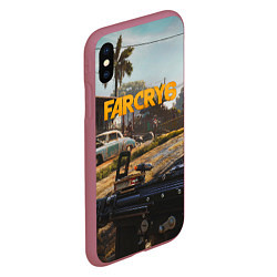 Чехол iPhone XS Max матовый Far Cry 6 game art, цвет: 3D-малиновый — фото 2