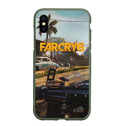 Чехол iPhone XS Max матовый Far Cry 6 game art, цвет: 3D-темно-зеленый