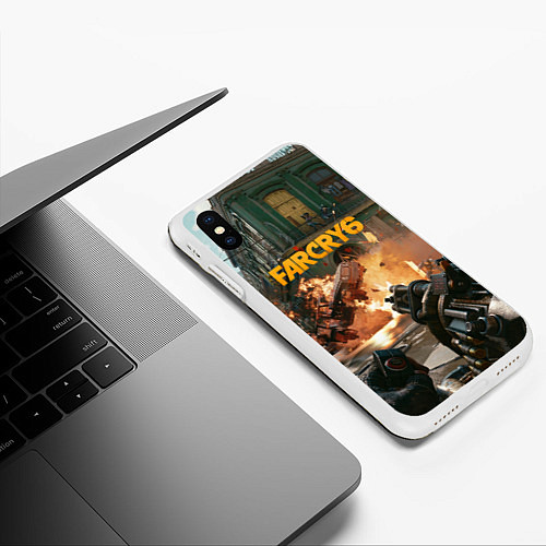 Чехол iPhone XS Max матовый Far Cry 6 gameplay art / 3D-Белый – фото 3