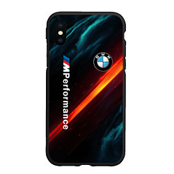 Чехол iPhone XS Max матовый BMW M PERFORMANCE NEON БМВ М НЕОН, цвет: 3D-черный