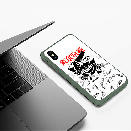 Чехол iPhone XS Max матовый TOKYO GHOUL 1000-7 / 3D-Темно-зеленый – фото 3