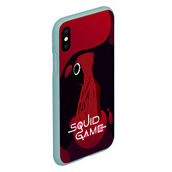 Чехол iPhone XS Max матовый Игра в кальмара Red Black, цвет: 3D-мятный — фото 2