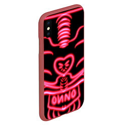 Чехол iPhone XS Max матовый Neon and love, цвет: 3D-красный — фото 2