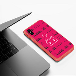 Чехол iPhone XS Max матовый Игры на стене, цвет: 3D-красный — фото 2