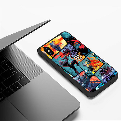 Чехол iPhone XS Max матовый Ведьмак The Witcher комикс / 3D-Черный – фото 3