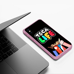 Чехол iPhone XS Max матовый Toca Life: Friends, цвет: 3D-розовый — фото 2