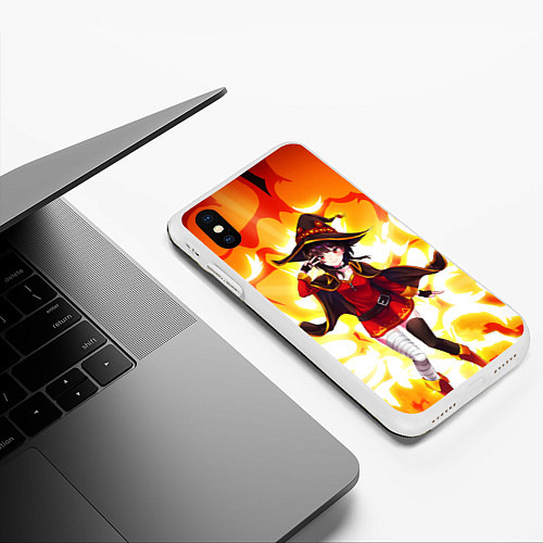 Чехол iPhone XS Max матовый MeguminKonoSuba / 3D-Белый – фото 3