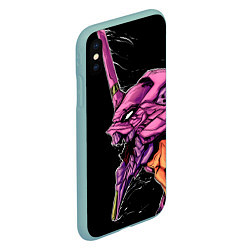Чехол iPhone XS Max матовый Evangelion Eva 01, цвет: 3D-мятный — фото 2