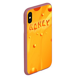 Чехол iPhone XS Max матовый Медовая волна Honey wave, цвет: 3D-малиновый — фото 2