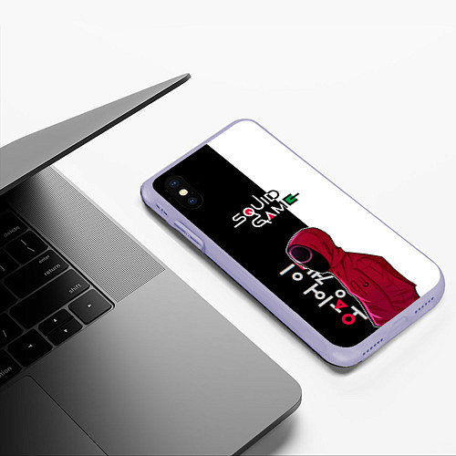 Чехол iPhone XS Max матовый Игра в кальмара SG / 3D-Светло-сиреневый – фото 3