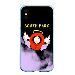 Чехол iPhone XS Max матовый Кенни реально умер Южный парк, цвет: 3D-голубой