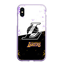 Чехол iPhone XS Max матовый Коби Брайант Los Angeles Lakers,, цвет: 3D-светло-сиреневый