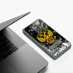 Чехол iPhone XS Max матовый Russia, цвет: 3D-темно-зеленый — фото 2