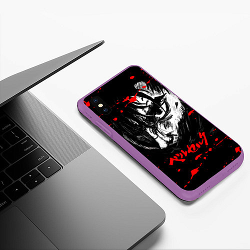 Чехол iPhone XS Max матовый ГАТС БЕРСЕРК BERSERK / 3D-Фиолетовый – фото 3