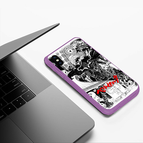 Чехол iPhone XS Max матовый АНИМЕ БЕРСЕРК BERSERK / 3D-Фиолетовый – фото 3