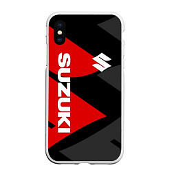 Чехол iPhone XS Max матовый SUZUKI СУЗУКИ RED LOGO, цвет: 3D-белый