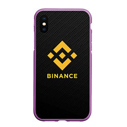 Чехол iPhone XS Max матовый БИНАНС ЛОГО CARBON BINANCE LOGO, цвет: 3D-фиолетовый