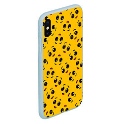 Чехол iPhone XS Max матовый FORTNITE BANANA FACE PATTERN ФОРТНАЙТ ЛИЦО БАНАНА, цвет: 3D-голубой — фото 2