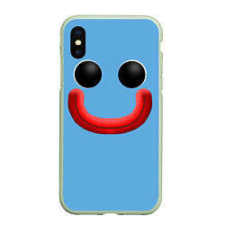 Чехол iPhone XS Max матовый Huggy Waggy smile, цвет: 3D-салатовый