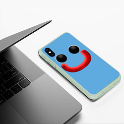 Чехол iPhone XS Max матовый Huggy Waggy smile, цвет: 3D-салатовый — фото 2