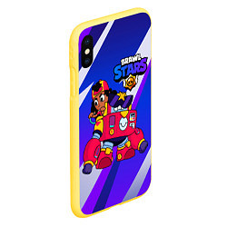 Чехол iPhone XS Max матовый Brawl Stars game Meg, цвет: 3D-желтый — фото 2