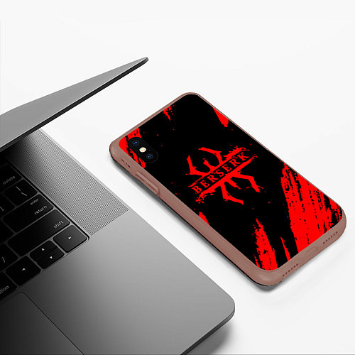 Чехол iPhone XS Max матовый Берсерк - Berserk / 3D-Коричневый – фото 3