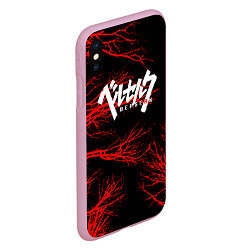 Чехол iPhone XS Max матовый Berserk: Ветки деревьев, цвет: 3D-розовый — фото 2