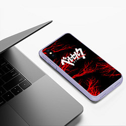 Чехол iPhone XS Max матовый Berserk: Ветки деревьев, цвет: 3D-светло-сиреневый — фото 2