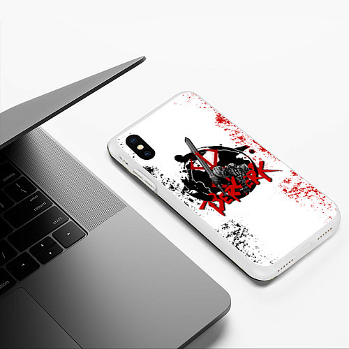 Чехол iPhone XS Max матовый BERSERK LOGO БЕРСЕРК / 3D-Белый – фото 3