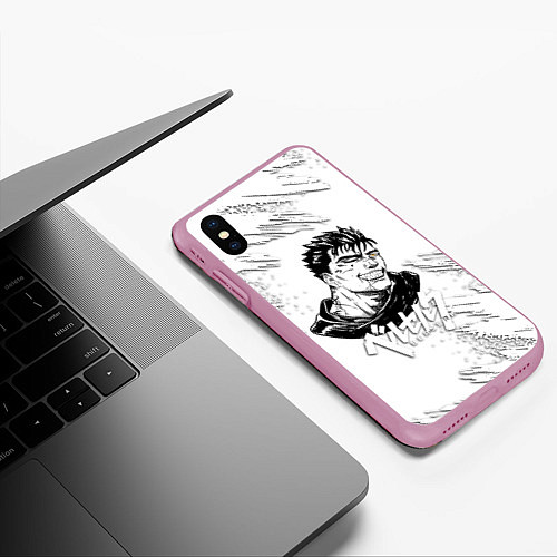 Чехол iPhone XS Max матовый БЕРСЕРК ИЛЛЮСТРАЦИЯ BERSERK / 3D-Розовый – фото 3