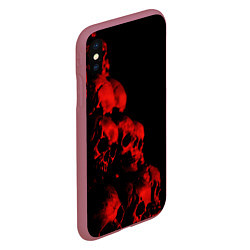 Чехол iPhone XS Max матовый Черепа свалка, цвет: 3D-малиновый — фото 2