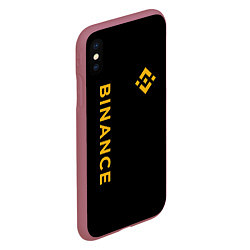 Чехол iPhone XS Max матовый БИНАНС ЛОГО КАРБОН BINANCE LOGO, цвет: 3D-малиновый — фото 2