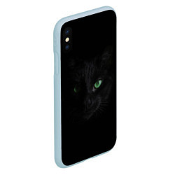 Чехол iPhone XS Max матовый Хочу быть кошкой, цвет: 3D-голубой — фото 2