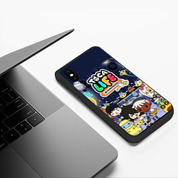 Чехол iPhone XS Max матовый Toca Life: Персонажи, цвет: 3D-черный — фото 2