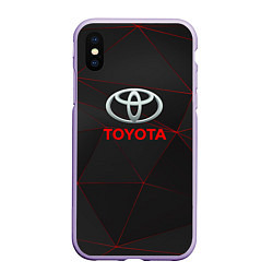 Чехол iPhone XS Max матовый Toyota Тонкие линии неона, цвет: 3D-светло-сиреневый