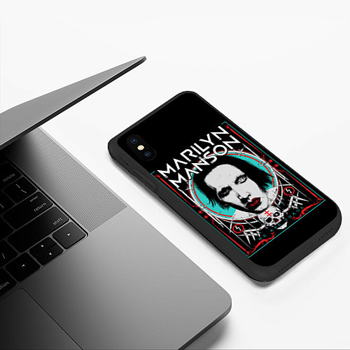 Чехол iPhone XS Max матовый Marilyn Manson - We are chaos / 3D-Черный – фото 3