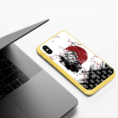 Чехол iPhone XS Max матовый Берсерк Berserk / 3D-Желтый – фото 3