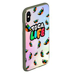 Чехол iPhone XS Max матовый Toca Life: Smile Logo, цвет: 3D-темно-зеленый — фото 2