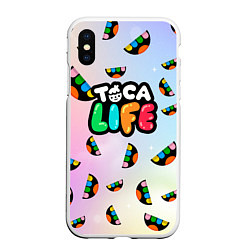 Чехол iPhone XS Max матовый Toca Life: Smile Logo, цвет: 3D-белый
