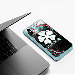 Чехол iPhone XS Max матовый BLACK CLOVER GLITCHF FLASHES, цвет: 3D-мятный — фото 2