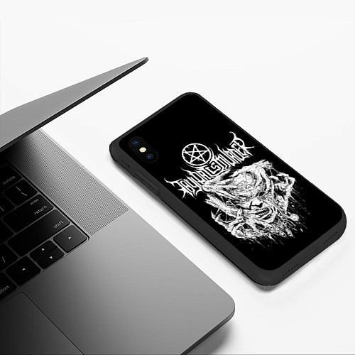 Чехол iPhone XS Max матовый Thy Art Is Murder - Hate / 3D-Черный – фото 3