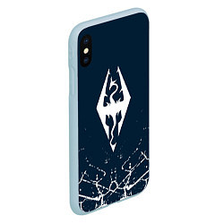 Чехол iPhone XS Max матовый THE ELDER SCROLLS SKYRIM ЭМБЛЕМА ДРАКОНА, цвет: 3D-голубой — фото 2