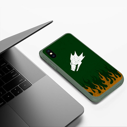 Чехол iPhone XS Max матовый Саламандры цвет легиона / 3D-Темно-зеленый – фото 3
